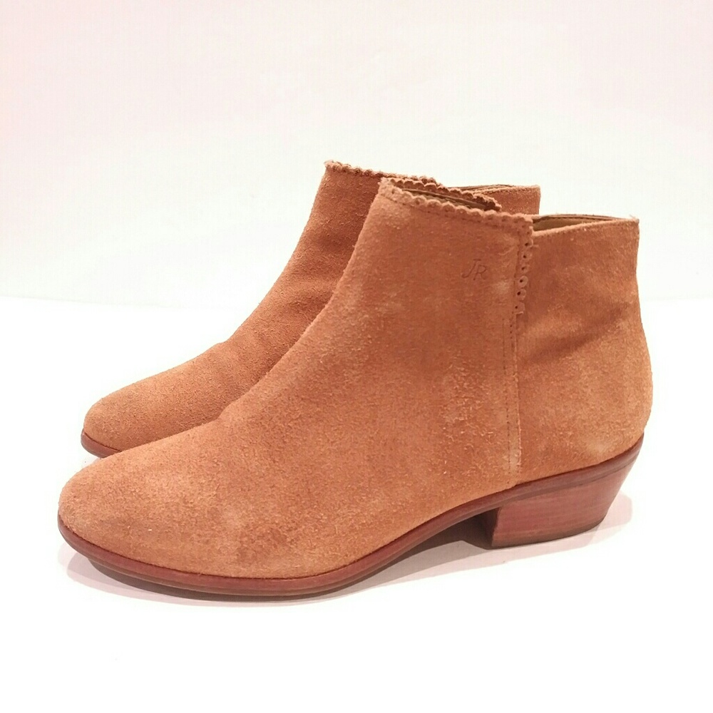 Jack Rogers Bailee Suede Ankle Bootie Chestnut 7 Ankle Boots Shoes